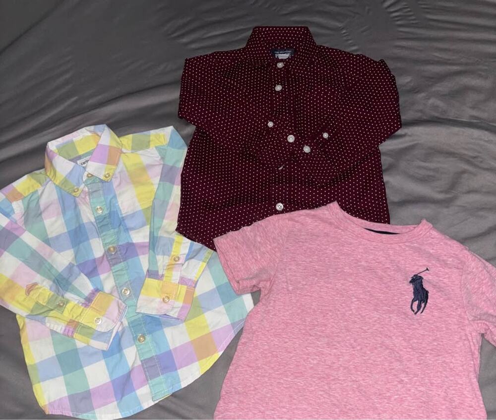3 pc Boys Shirt Bundle - 
 Ralph Lauren, Carter's, & The Children's Place. (2T)